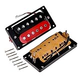 LeaningTech 1set 2 Double Coil Neck & Bridge Pickups Humbucker Fits for 6 String Electric Guitar, (Red &Black)