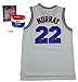 Murray 22 Space Jam Jersey Basketball Jersey Include Free Themed Wristbands (WHITE, L)