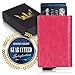 RFID Blocking Compact Wallet For Women, Made of Stylish Pink PU Leather With Aluminum Card Holder, In A Nice Gift Box