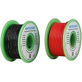 BNTECHGO 20 AWG 1007 Electric Wire 20 Gauge PVC 1007 Wire Solid Wire Hook Up Wire 300V Solid Tinned Copper Wire Red and Black Each Color 25 ft Per Reel for DIY