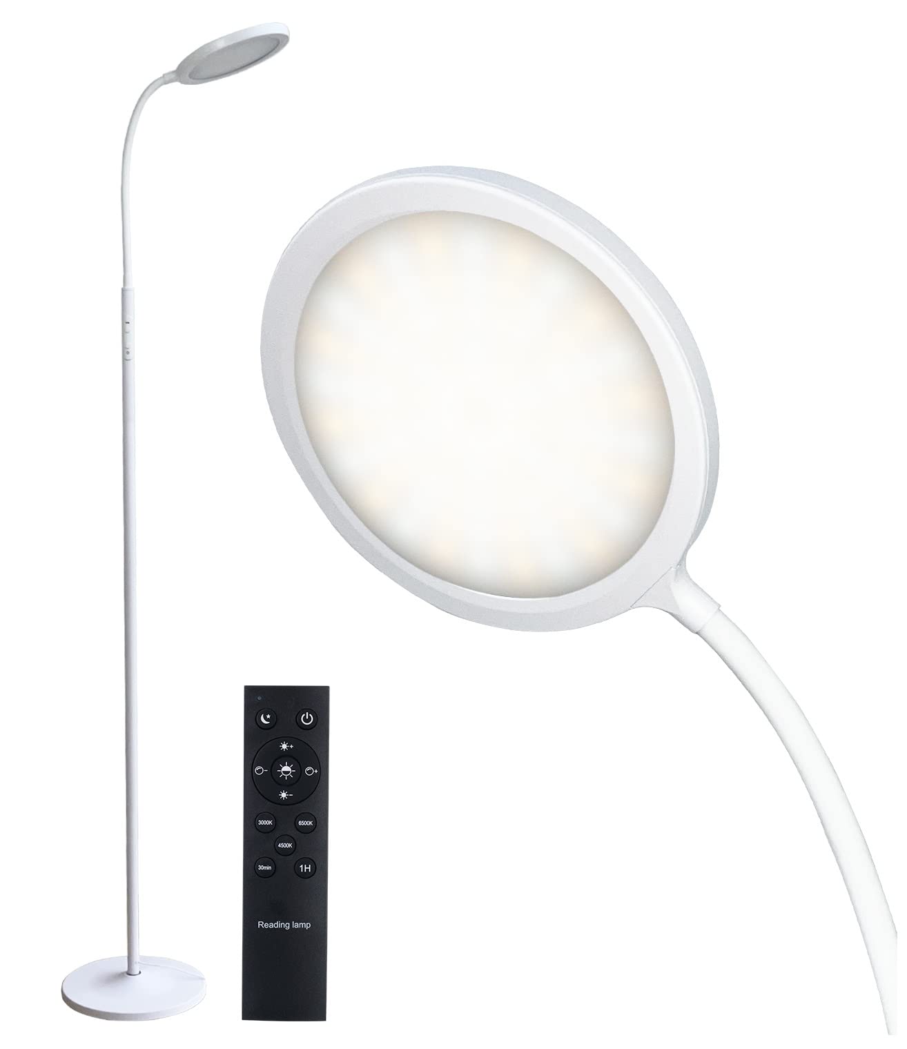 Photo 1 of Tenmiro LED Floor Lamps for Living Room, Bright Modern Reading Floor Lamp with Stepless Adjust Color Temperatures & Brightness, Standing Lamp with RF Remote & Touch Control(White)