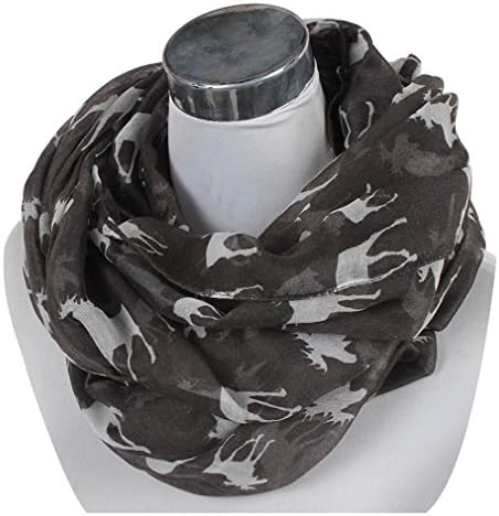 Nexxgen Fashion Infinity Circle Scarfs for Women- 40 Styles Animal Print American Flag (Moose- Black)