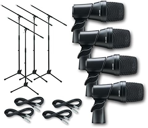 Digital Reference DRDK4 4-Piece Drum Mic Kit Cable and Stand Package