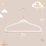 MangoKit Non-Slip Velvet Baby Hangers 28cm 15 Pack White 360° Hook view 2