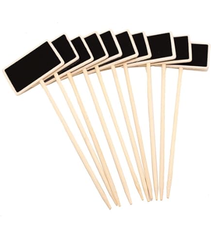 Allotment Gifts JJWNMLL 20 Pcs Wooden Chalkboard Plant Labels | T-Type Garden Markers For Vegetables, Herbs & Flowers Plant Identification Tags