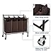 SONGMICS 4-Bag Laundry Cart Sorter, Rolling Laundry Basket Hamper, with 4 Removable Bags, Casters and Brakes, Brown URLS90Z
