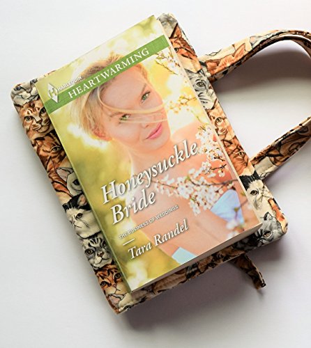 Quilted Paperback Romance,Small Standard Book 6.55" x 4" x 1.5" Cover with Carry Strap Handles and Attached Bookmark,Crossword Puzzle,Birds,Cardinals,Bicycle,Cats