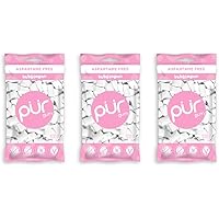 PUR 100% Xylitol Chewing Gum, Bubblegum, Sugar-Free + Aspartame Free, Vegan + non GMO, 55 Count (Pack of 3)