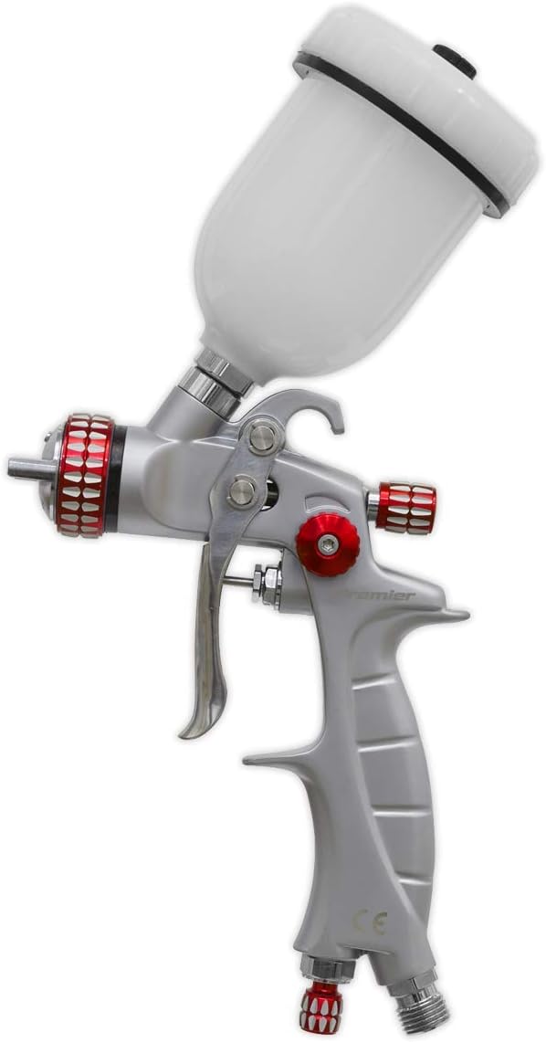 Sealey HVLP04 HVLP Gravity Feed Touch-Up Spray Gun 1mm Set-Up, Silver - Image 4