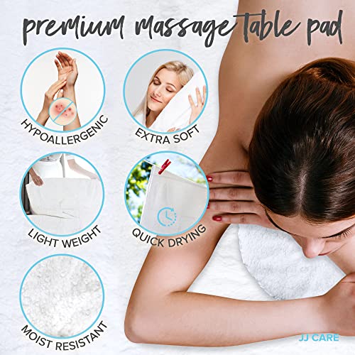 JJ CARE PREMIUM MASSAGE TABLE FLEECE PAD SET – [30″X72″ MASSAGE TABLE WOOL COVER AND 16″X17″ FLEECE MASSAGE FACE COVER], 570GSM PADDED MASSAGE TABLE COVER, FLEECE MASSAGE TABLE COVER, FLEECE PAD SET