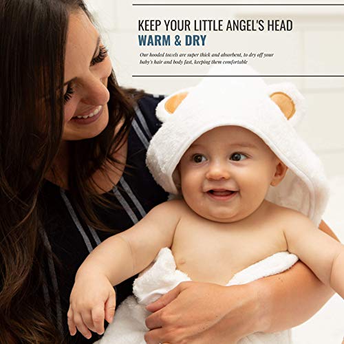 100 Bamboo Hooded Baby Towel By Mi Bella Baby Natural, Hypoallergenic