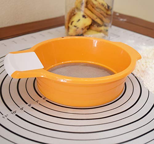 Stainless Steel Mixing Bowl with Non-Slip Bottom,Tiny Fine Mesh Baking Sifter(Yellow) - Image 6