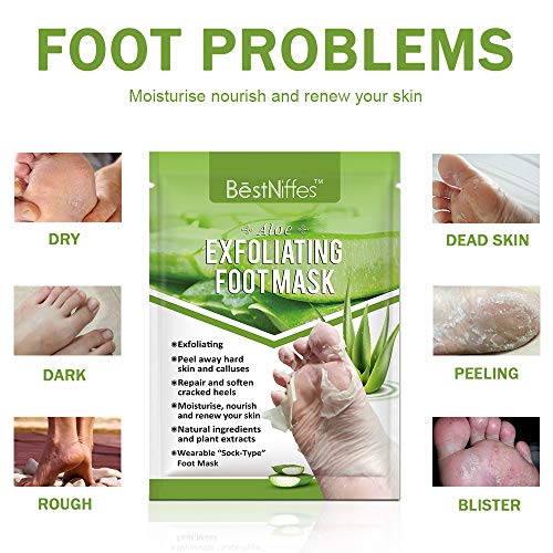 Foot Peel Mask(5 Pack) Exfoliating Foot Masks, Natural Exfoliator for