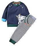 Fiream Boys 2 Piece Cute Cartoon Cotton Long Sleeve set(Cow,3T)