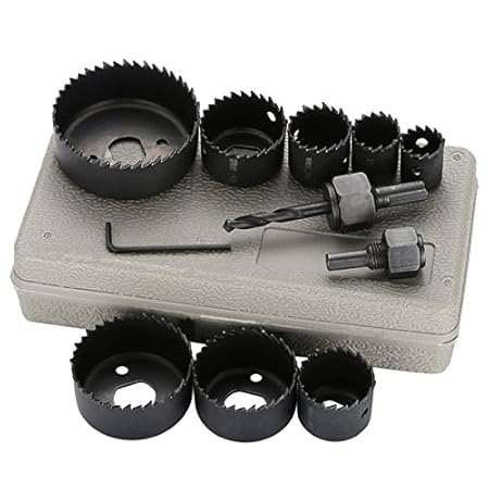 Generic 11 Pcs Hole Saw Drill Bits 3/4 - 2 1/2 Wood Sheet HSS Metal Drill Bits Wood Thin Metal Sheet Cutting Tools