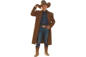 Boys Western Duster Cowboy Coat - Faux Suede Kids Coat Brown Vintage Trench Coat Kids Duster Coat