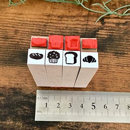 Amazon パンハンコ4本セット ラバースタンプ スタンプ 文房具 オフィス用品