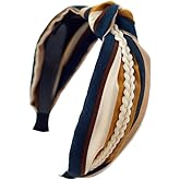 DILBABA Women's Fashion Headbands - Vintage Ethnic Style Wide Knot Hair Accessories For Women (18-Yellow Blue, One Size)