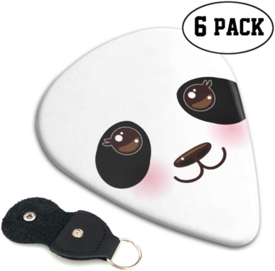 Kawaii Funny Panda White Muzzle With Pink Cheeks A Guitar Picks For Women Guitar Pick Pack 6 Pack Heavy 0.46 MM Gift For Bass,electric & Acoustic Guitars