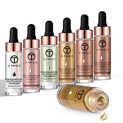 Hunputa Liquid Highlighter Make Up Highlighter Cream Concealer Metallic Shimmer Face Glow Ultra-concentrated Illuminating Bronzing (C)
