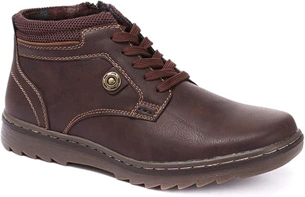 Pavers Mens LaceUp Zip Fastening Ankle Boots