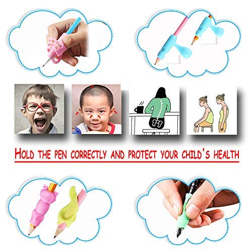 Pencil Grips - Children Pen Writing Aid Grip Set Posture Correction Tool for Kids Preschoolers Children,Hollow Ventilation (Pencil Grips 9P)