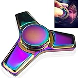 Fidget Spinner, Greatever K1 Rainbow Colorful EDC Tri Fidget Hand Spinning Toy Time Killer Stress Reducer High Speed Focus Toy Gifts Perfect for ADD, ADHD, Anxiety, Boredom and Autism Adult Kids