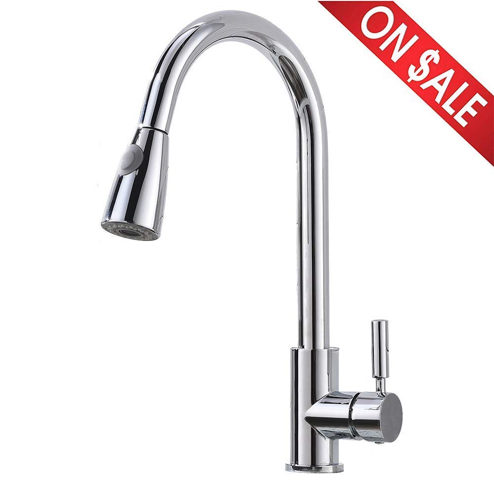 Comllen Best Modern Chrome Single Handle Pull Down Amazon In