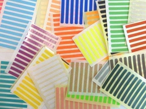 336 Labels, 50x5mm Rectangle, Mixed Colour Code Stickers, Self-Adhesive Sticky Coloured Labels, Mixed Colour Pack: Black