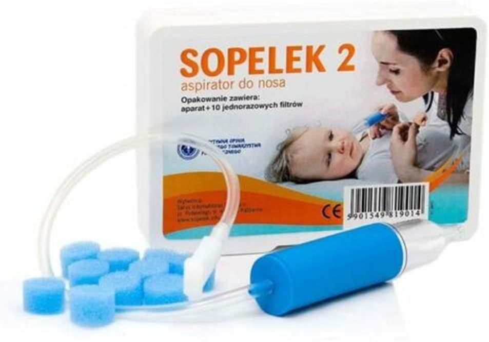 Sopelek 2 Nasal Aspirator - snotsucker-Allows You to Safely and Naturally Clear Your Baby's Nose for Clearer Breathing, Easier Feeding and Better Sleep