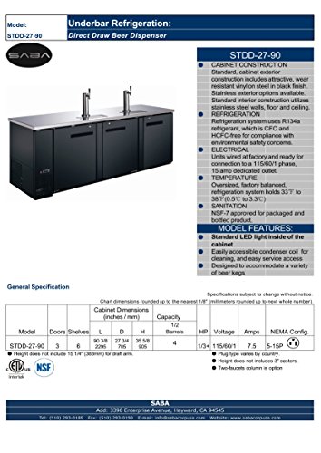 Bar Draft Beer Dispenser Kegerator with Tap (27'' inch depth 90'' Length) - Thumbnail 7