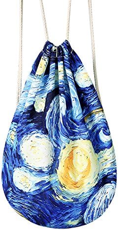 Mery Wa Unisex Stars Patterns Print Drawstring Backpack Daypacks 17x14 inches