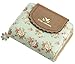 ETIAL Women's Vintage Floral Zip Mini Wallet Short Design Coin Purse Green