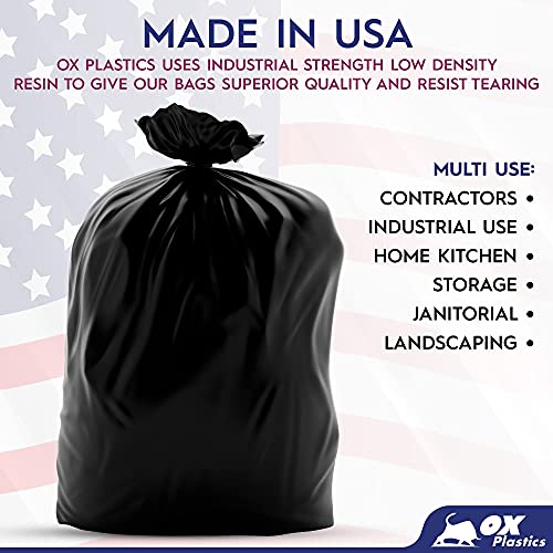 55 Gallon Trash Bags 3 MIL Contractor, Large Thick Heavy Duty Garbage