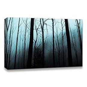 Canvas Wall Art Halloween Pumpkin Lantern Painting Artwork for Home Prints Framed - 12x18 inches