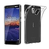 Nokia 3.1 Case, AVIDET Shock-Absorption Flexible Soft Gel TPU Silicone Case Cover for Nokia 3.1 (Transparent)