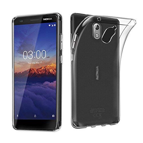Nokia 3.1 Case, AVIDET Shock-Absorption Flexible Soft Gel TPU Silicone Case Cover for Nokia 3.1 (Transparent)
