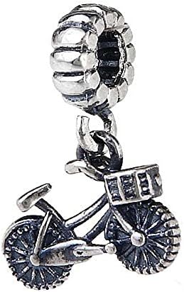Bike Dangle Charm 925 Sterling Silver Travel Charm Transportation Charm for Bracelet (Bicycle)