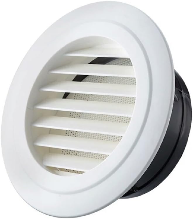 OOPPEN 200mm Diameter Round Air Vent Grille Cover Louver Ventilation Cover in Premium ABS with Anti Insect Mesh for 8’’ ducting