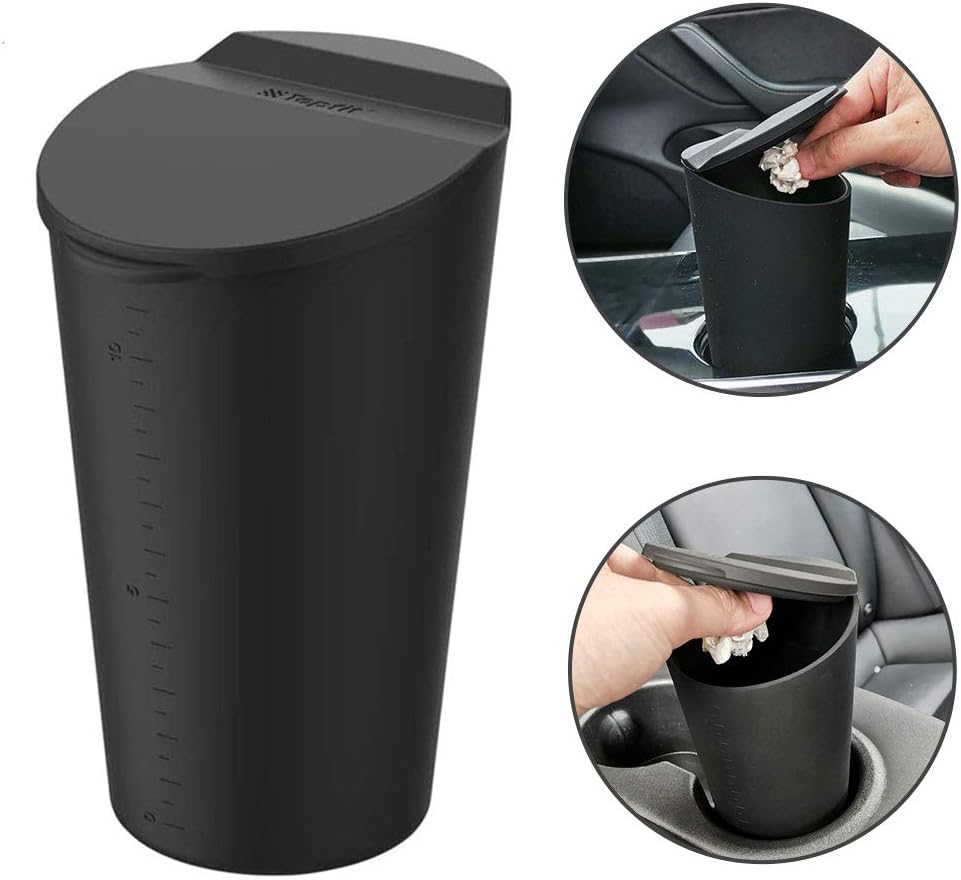 RSZX Car Trash Can Mini Trash Can Cup Holder Trash Can Garbage Can Silicone Bin for