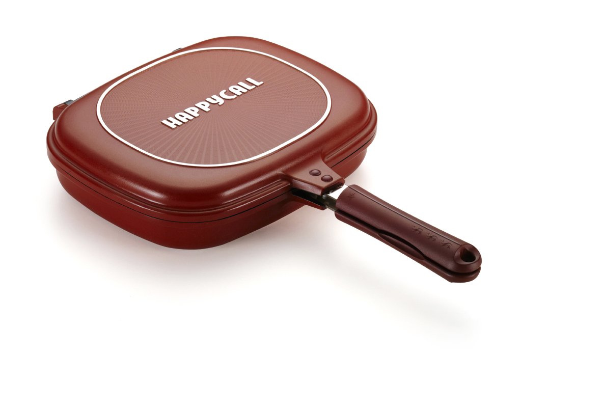 Happycall 30020014 Double Pan Jumbo Grill Cookware, Red Buy Online