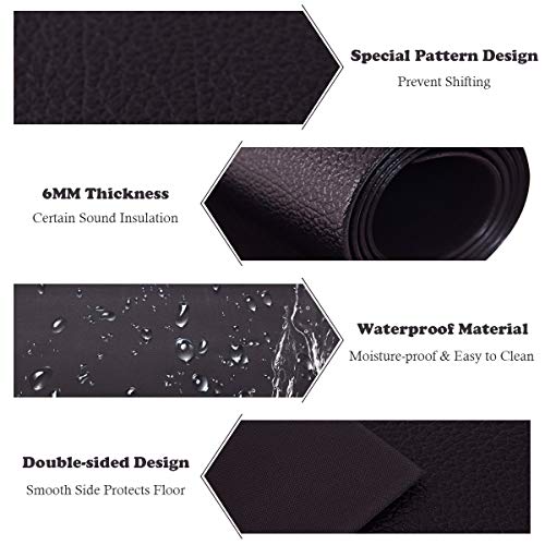 Goplus Treadmill Mat for Hardwood Floors High Density Waterproof PVC, Floor Protector Pad for Exercise Equipment for Home and Gym Use, Large Size (6.5' x 3' x 0.25'')