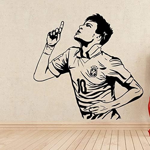 Fengdp Neymar Sticker Sports Football Decal Helmet Children's Room Name Poster Vinyl Wall Decal Football St 58 * 58cm