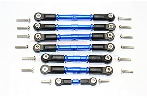 GPM For Traxxas Slash 4X4 & Telluride 4X4 Upgrade Parts Aluminum Completed Turnbuckles With Plastic Ball Ends - 7Pcs Set Blue
