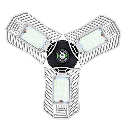 Garage Light 80W Led Garage Ceiling Light 8000Lumens Deformable E26 Shop Lights For Garage Warehouse Home Appliance (No Tools Require)