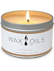 Wax and Oils Soy Wax Aromatherapy Scented Candles, Vanilla, 8 oz