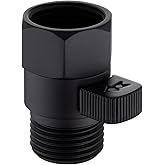 Angle Simple Shower Valve, Water Flow Control Shut Off Valve, Matte Black | Brass Water Volume Restrictor with 1/2" IPS Thread, Pressure Reducer for Handheld Shower RV Hose Bidet Sprayer