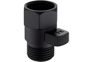 Angle Simple Shower Valve, Brass Water Flow Control Shut Off Valve for Hand Shower, RV Hose Flow Restrictor, Matte Black