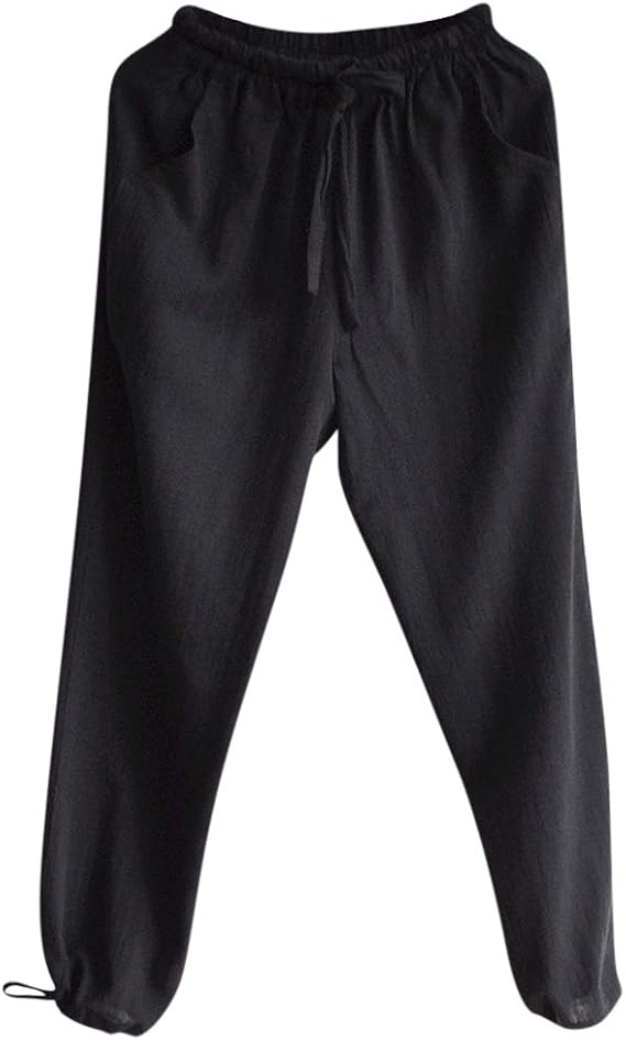 Amazon 快適手作り男性用室内ウェア巾着コットンリネンパンツズボン 101 ロングパンツ 通販