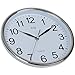 HITO Silent Wall Clock Non Ticking 10 inch Excellent Accurate Sweep Movement Glass Cover, Modern Decorative for Kitchen, Living Room, Bathroom, Bedroom, Office, Classroom (Chrome)